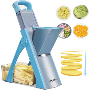 Upgrade Safe Mandoline Slicer for Kitchen, 5 in 1 Vegetable Chopper