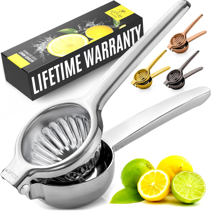 Kitchen Lemon Squeezer Stainless Steel - Premium Quality, Heavy Duty Solid Metal Squeezer Bowl