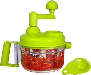 Manual Vegetable Cutter Food Processor 8 in 1 with Clear Container 1200ml BPA Free, Green