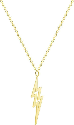 Stainless Steel Flash Lightning Bolt Choker Necklace Cute Thunder Strike Pendant Necklaces for Women Jewelry