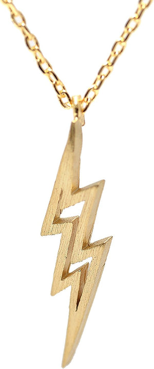 Handcrafted Brushed Metal Lightning Bolt Necklace