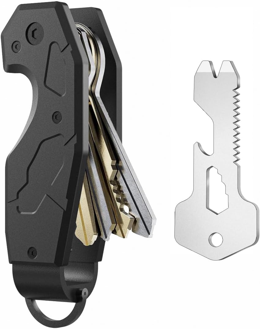 Compact Key Organizer Keychain with Built-in Tools – Holds 1-6 Keys