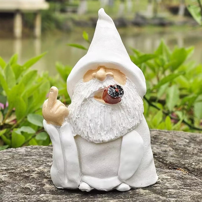 Middle Finger Figurine Ornaments, Funny Garden Gnomes Outdoor Statues 5.9 Inch