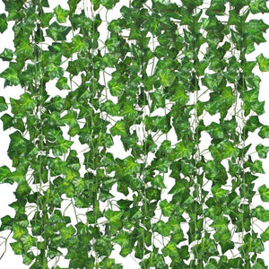 12 Pack Fake Vines for Room Decor Artificial Ivy Garland with Clip Green Flowers Hanging Plants