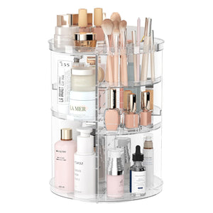 Rotating Makeup Organizer, DIY 8 Adjustable Layers Spinning Skincare Organizer