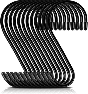 12 Pack 6 Inch S Hooks,Large S Hooks Vinyl Coated Heavy Duty S Hooks for Hanging Non Slip S Hanger Closet Hooks