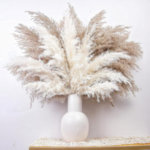 17-inch 30pcs Pampas Grass Decor, Boho Neutral Home Decor, Dried Flowers for Wedding Floral Arrangements Wall Farmhouse Bathroom Table Decor