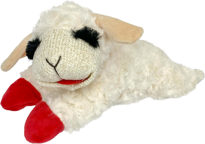 Multipet Mini Lamb Chop Officially Licensed, Plush, Squeak Pet Toy (White, 10')