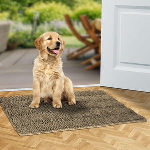 Dog Door Mat for Muddy Paws with Good Water Absorption Rugs for Entryway, Can Be Bathroom Rugs Doormat Throw Rugs Door Mat Indoor Entrance (Grayish Brown (31.4''×19.6'')