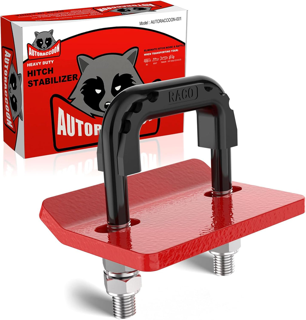 Hitch Tightener Anti-Rattle Clamp - Heavy Duty Hitch Stabilizer for 1.25" and 2" Trailer Hitches, Rubber Isolator and Anti-Rust Double Coating Protective