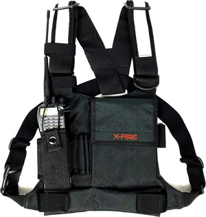 Single Radio Chest Rig Harness w/Tool Pockets and 3m Reflective