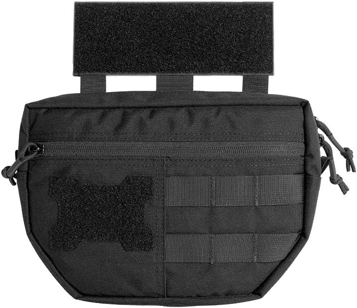 Tactical Drop Dump Pouch Molle Tool Pouch with Hook & Loop Carrying Kit Bag for Tactical Vest Chest Rig