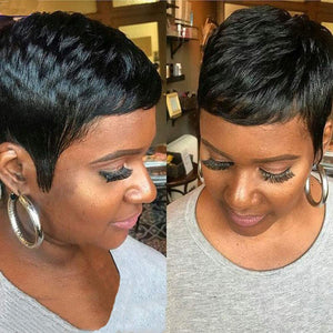 Pixie Cut Wig Human Hair Short Human Hair Wigs for Black Women Short Cut Natural Wavy Wigs