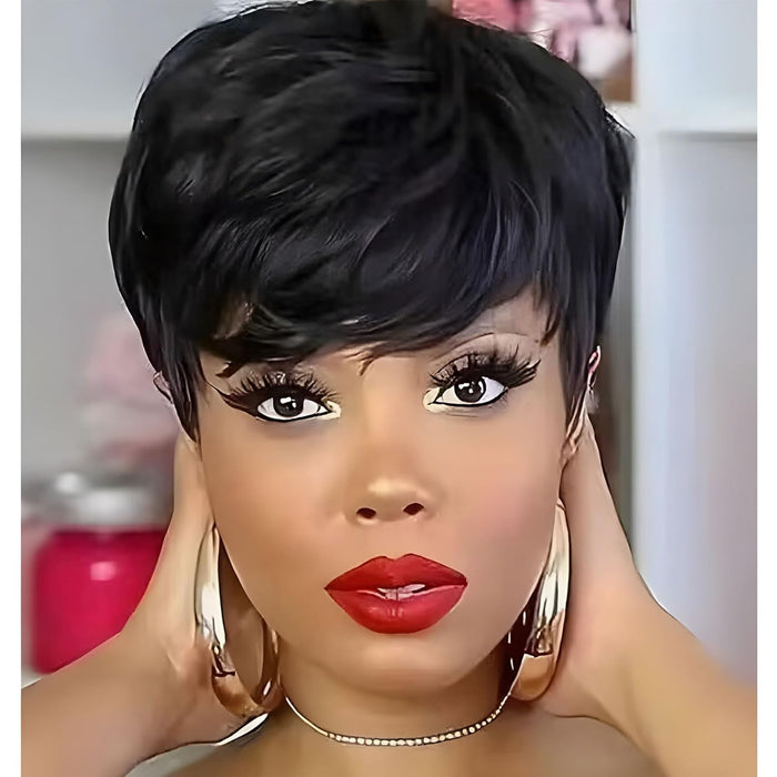 Short Wigs for Black Women Black Pixie Cut Wig Short Layered Pixie Wigs