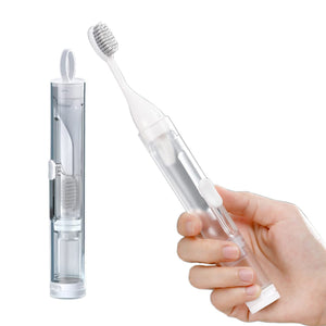 3 in 1 Portable Travel Toothbrush with Travel Case and Extra Soft Bristles