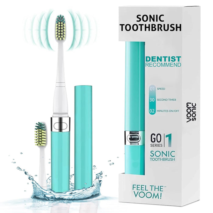 Travel Electric Toothbrush, Portable w/ 2 Minute Timer, Hawaiian Blue