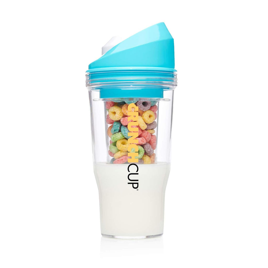Portable Plastic Cereal Container for Breakfast On the Go, No Spoon or Bowl Required, Blue