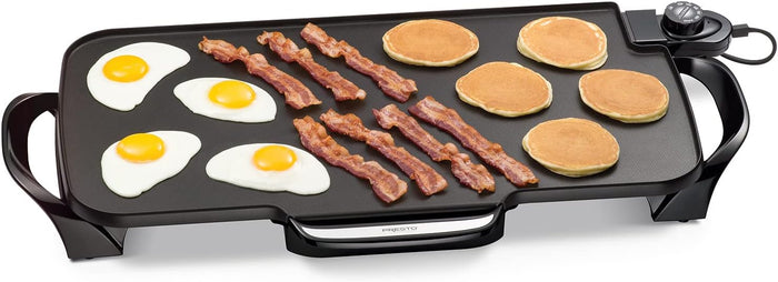 Electric Griddle With Removable Handles, Black, 22-inch