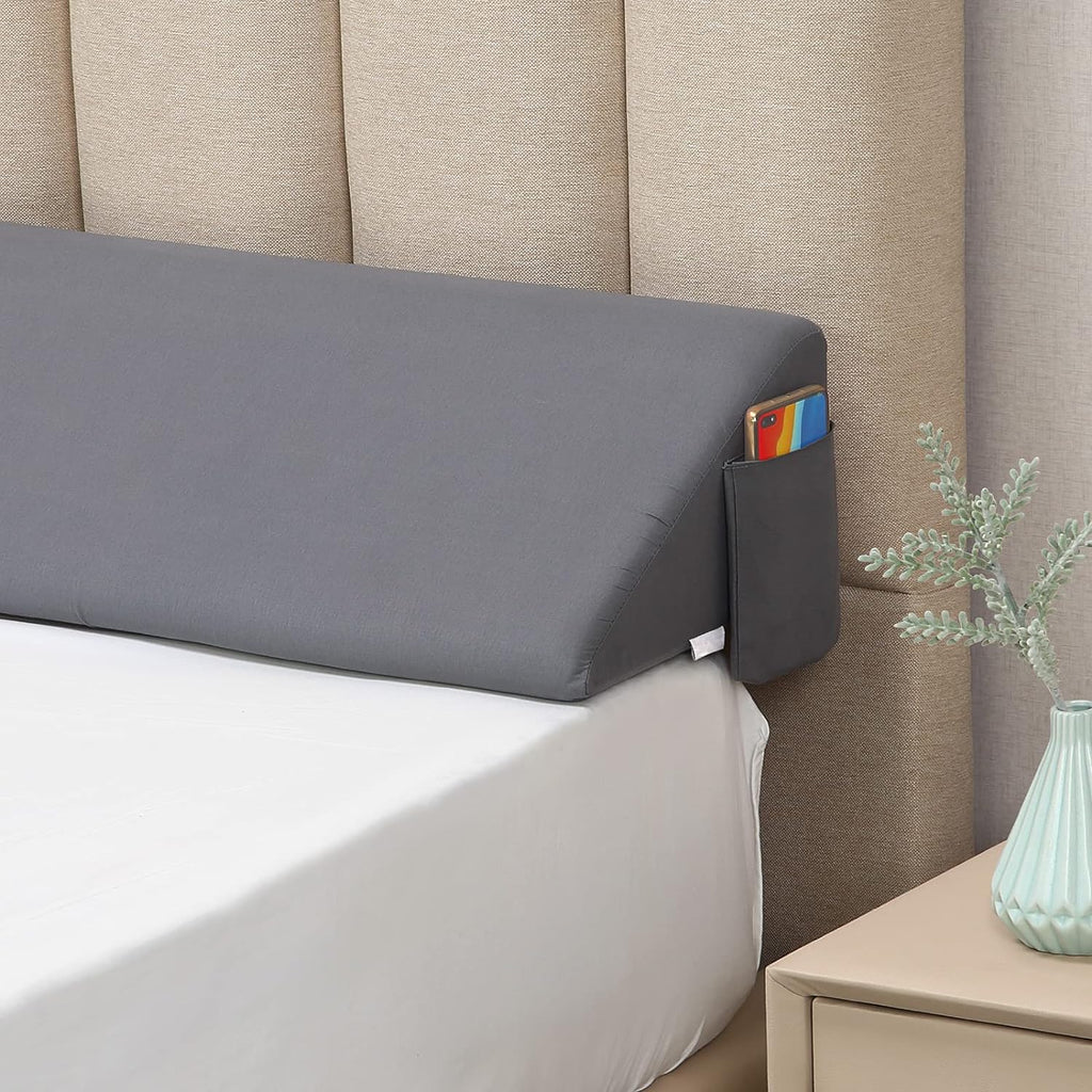 King Bed Wedge Pillow/Headboard Pillow Wedge/Mattress Gap Filler Wedge, 75 inches long