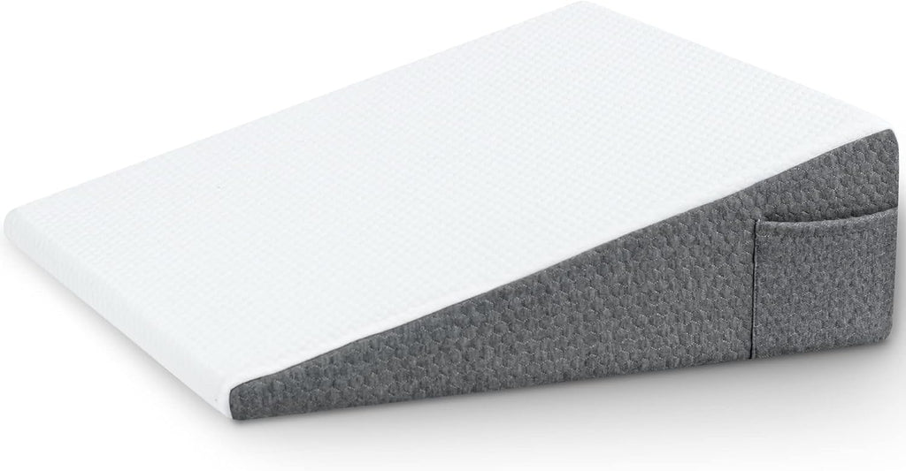 Wedge Pillow with Foam Top for Sleeping,Reading and Rest, 8 Inch Elevated Support Triangle