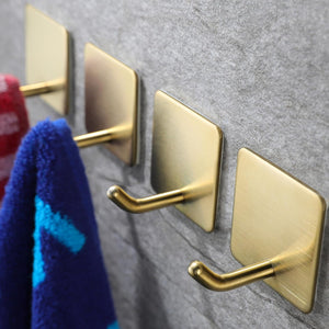 4-Packs Adhesive Towel Hooks/Bathroom Hook, Gold