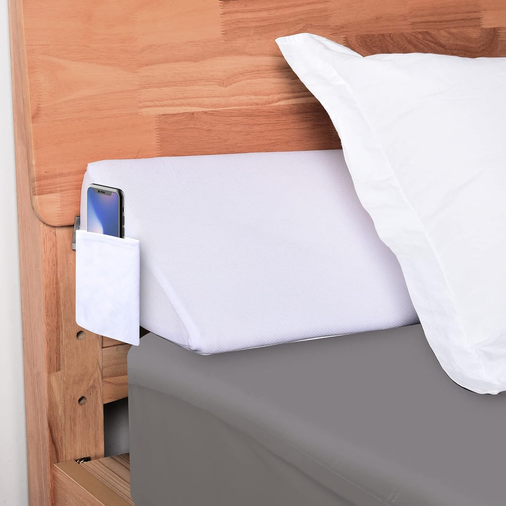 Full Size (54"x10"x6") Bed Wedge Pillow Plus for Sleeping,Headboard Pillow/Bed Gap Filler/Mattress (Arched White）