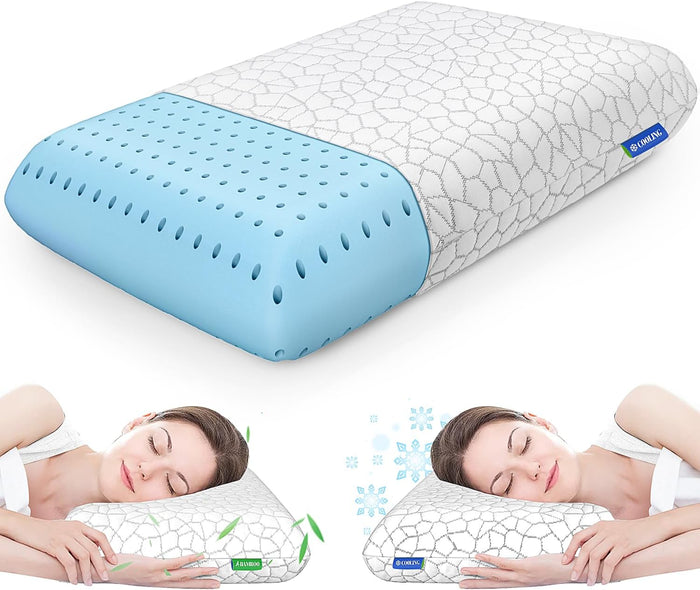 Memory Foam Pillows for Sleeping, Cooling Pillow with Removable and Machine Washable Cover, Bed Pillow for Side, Back and Stomach Sleepers, Standard Size (1 Pack)