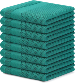 8 Pack - 12 x 12 Inches, Waffle Weave Super Soft and Absorbent Dish Towels Quic