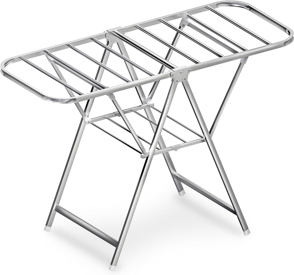 Foldable Drying Rack Clothing, Free-Standing Laundry Drying Rack, 3 Levels of Adjustable Height Gullwings