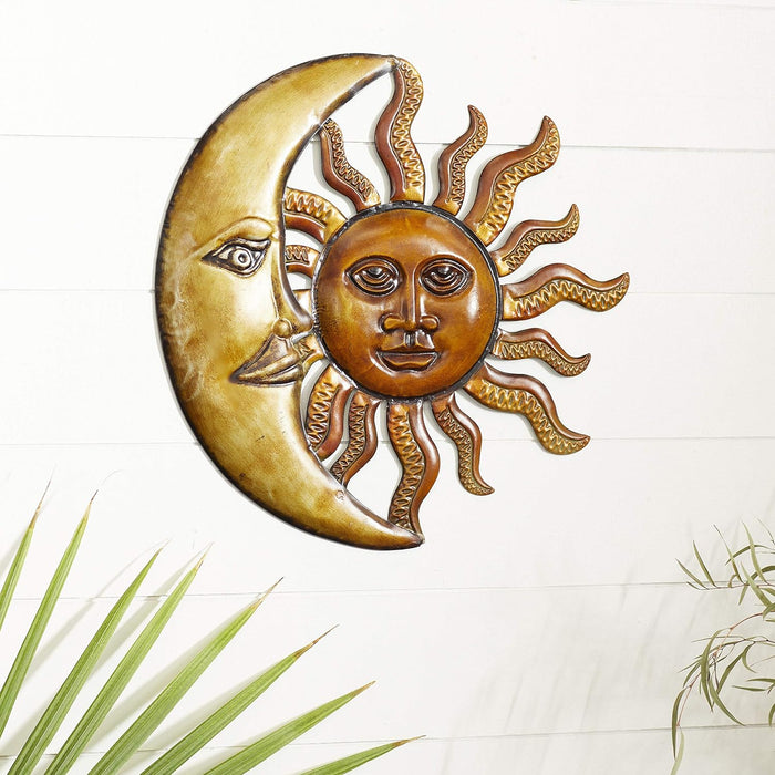 Metal Sun Moon Wall Decor Discounted Wall Art, 21" x 1" x 20"