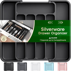 Silverware Organizer - Expandable Kitchen Drawer Organizer, Adjustable Utensil Organizer, Cutlery Drawer