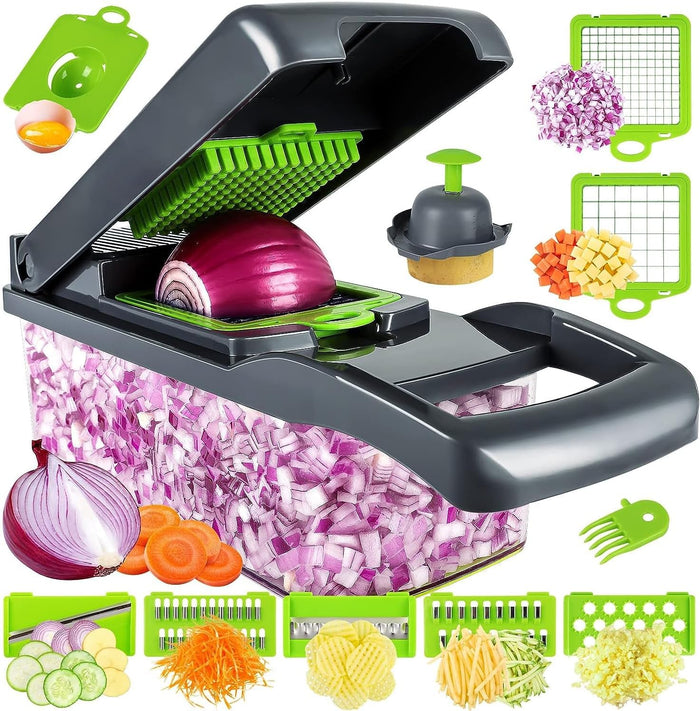 Vegetable/Pro Onion Chopper, Multifunctional 13 in 1 Food Chopper, Kitchen Vegetable Slicer Dicer Cutter With 8 Blades