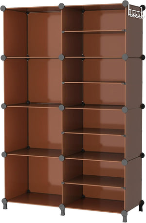 8 Cube Storage Shelves Portable Closet Clothes Organizers and Storage , Cocoa Brown