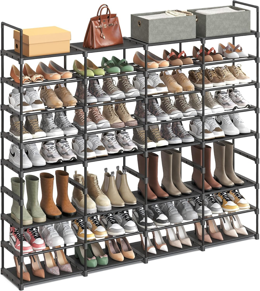 8-Tier Shoe Organizer, Shoe Storage Holds up to 64 Pairs, Stackable, Large Capacity