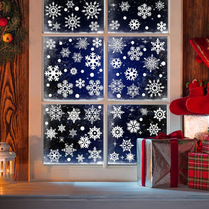 Reusable Double Sided Christmas Window Cling White Snowflake Sticker Decal