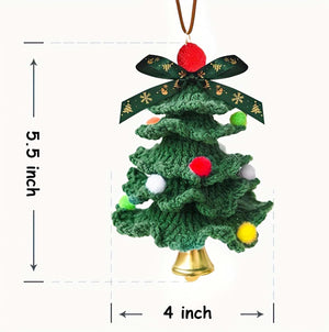 Knitted Mini Christmas Tree Ornaments for Car Decoration