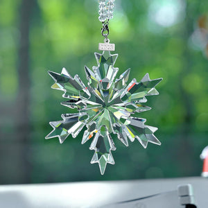 Christmas Ornaments Crystal Snowflake Star Hanging Decor (2023 White)