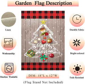 12X18 Inch Double Sided Linen Garden Flag Decor for Christmas