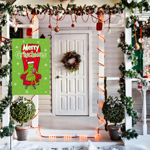 Funny Christmas Garden Flag, Novelty Grinch Xmas Decorations