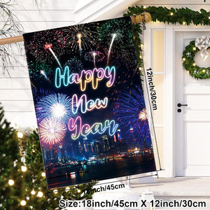 New Years Eve Party Supplies 2024, Happy New Year Garden Flag Decor 12x18 Double Sided