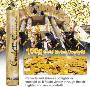 Confetti Cannon Party Poppers Gold (6 pack)