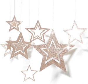 Champagne Gold Star Garland Twinkle Little Stars Decoration Hanging Streamer Backdrop Banner