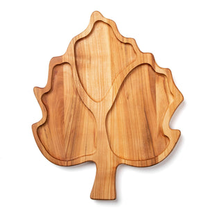 Wooden Serving Platter Maple Leaf, Handmade Charcuterie Board Sectional Wooden Snack Fruit Meat Cheese Board