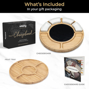 Large Charcuterie Board Gift Set, Bamboo Cheese Board Set