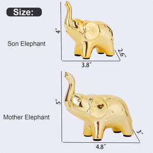 A Pair Gold Elephant Statue Home Decor, Modern Style Figurines