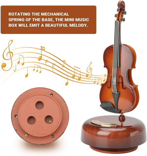 Creative Music Box Violin with Rotating Musical Base