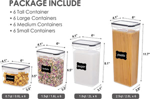 24 pcs Plastic Kitchen and Pantry Organization Canisters