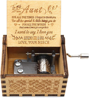 Wooden Music Box - You are My Sunshine Music Box, from Niece to Aunt, Gifts for Aunt