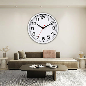 Modern Kitchen Small Silent Analog Round Simple Quiet Quartz Black Wall Clock