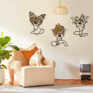 4 Pack Wall Art for Living Room, Bedroom, Bathroom, Hand Painting Butterfly Aesthetic Wall Decor, 18x14"